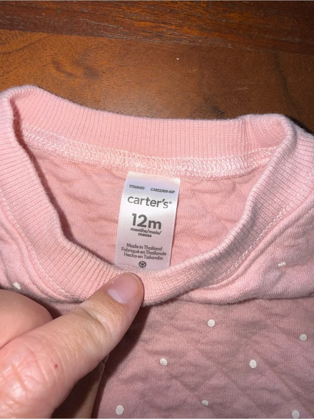 Carter's Pink Quilted Footed Romper with Bow